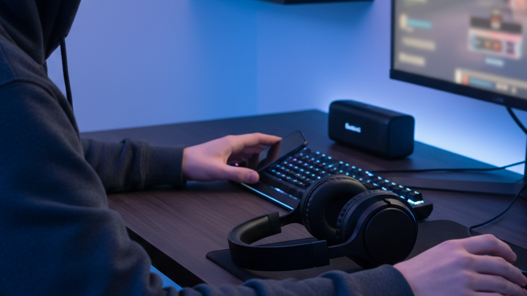 Gaming Set up von einem Teenager Jungen