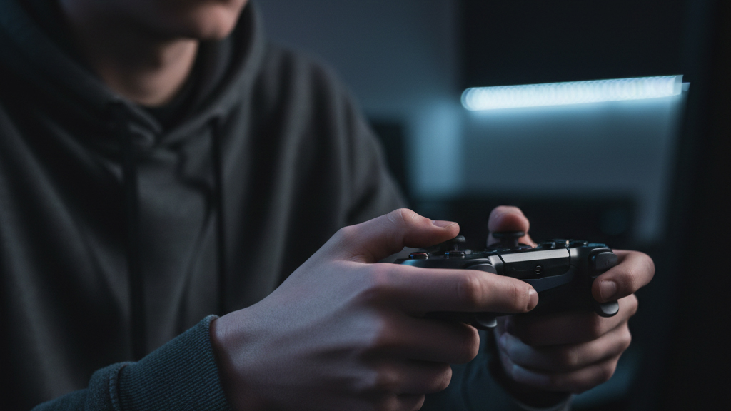 Teenager Junge ist am Zocken