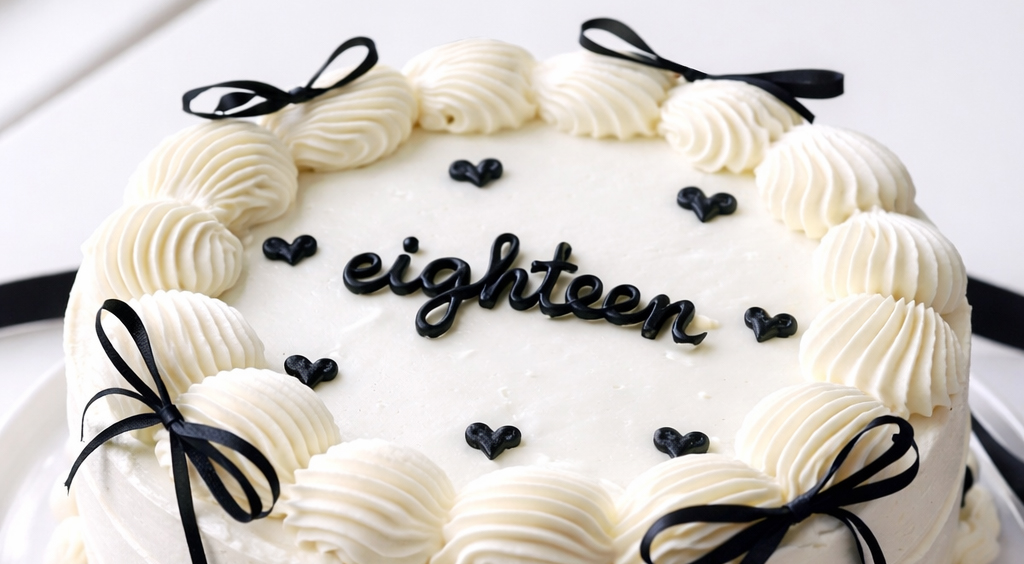 torte mit Schleifende zum 18. Geburtstag