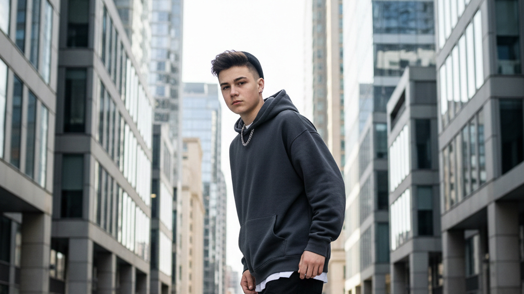 Teenager Junge in einer urbanen Gegend