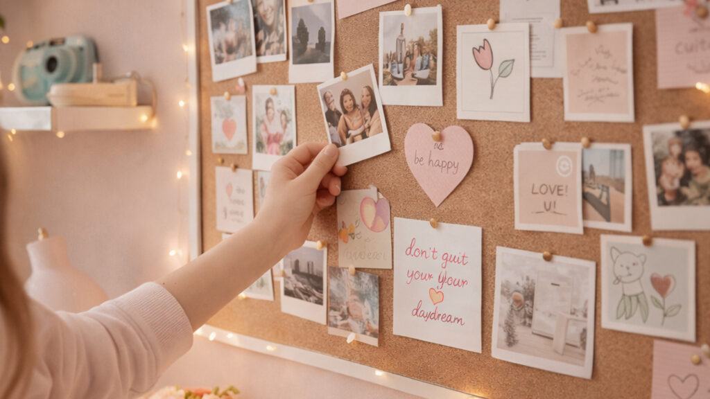 Bilderwand in einem Teenager Zimmer