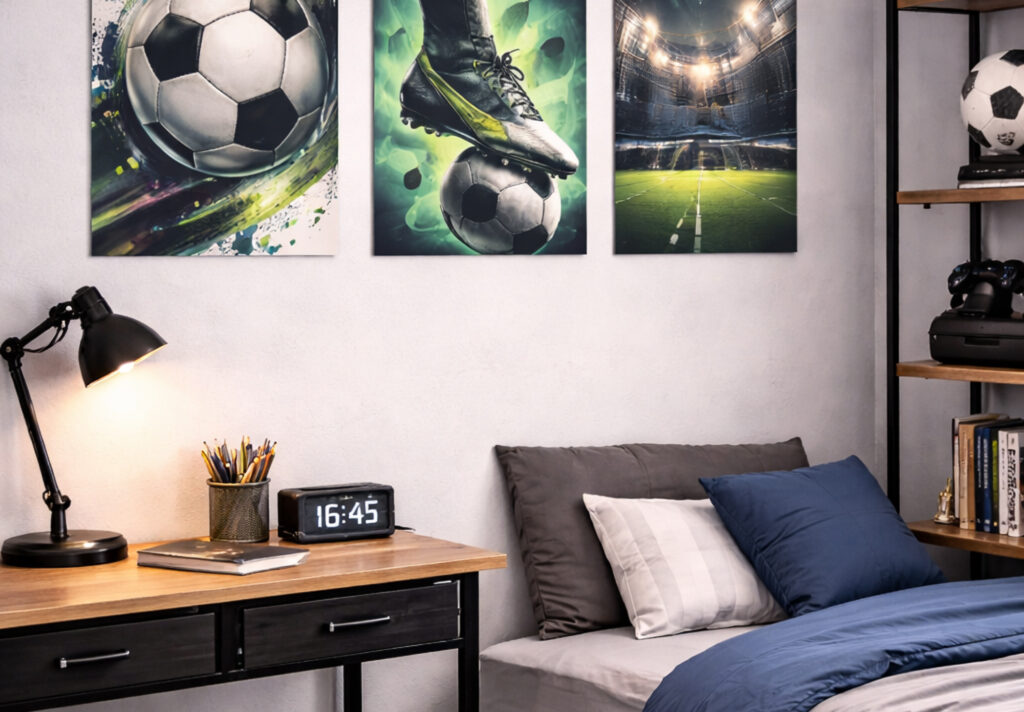 Posterwand in einem Teenager Zimmer