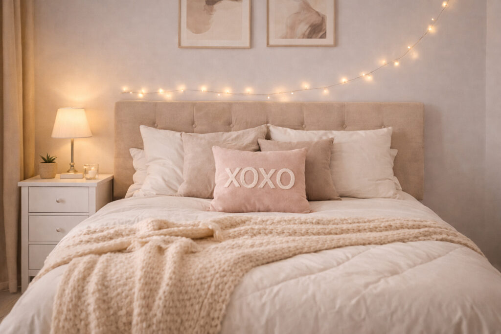 Bett in einem Teenager Zimmer 