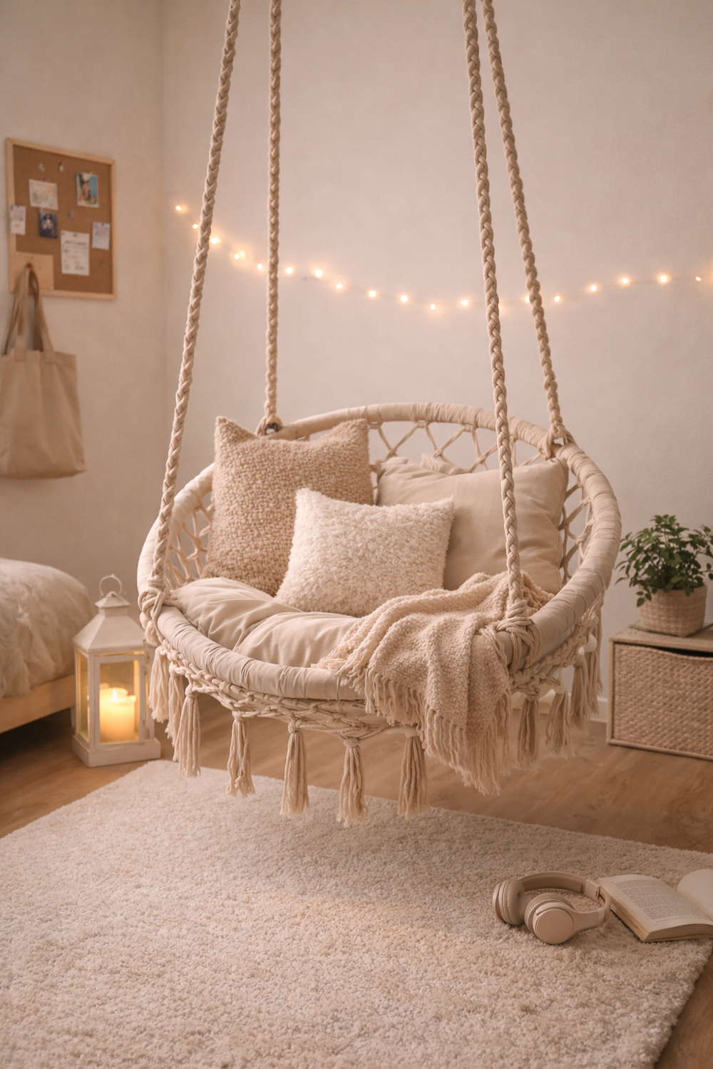 Boho Schaukel in einem Teenager Zimmer