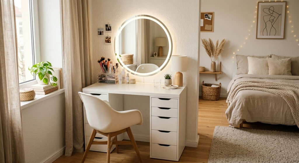 Schminktisch mit Schubladen und  einem Spiegel