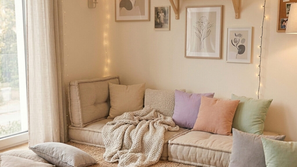 Bodenkissen in einem teenager Zimmer