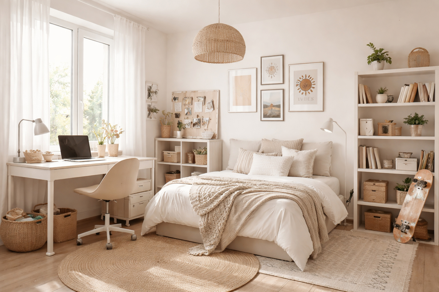 Teenager Zimmer Ideen: Minimalistisch, beige und plötzlich findet dein Teenie sein Zimmer wieder cool